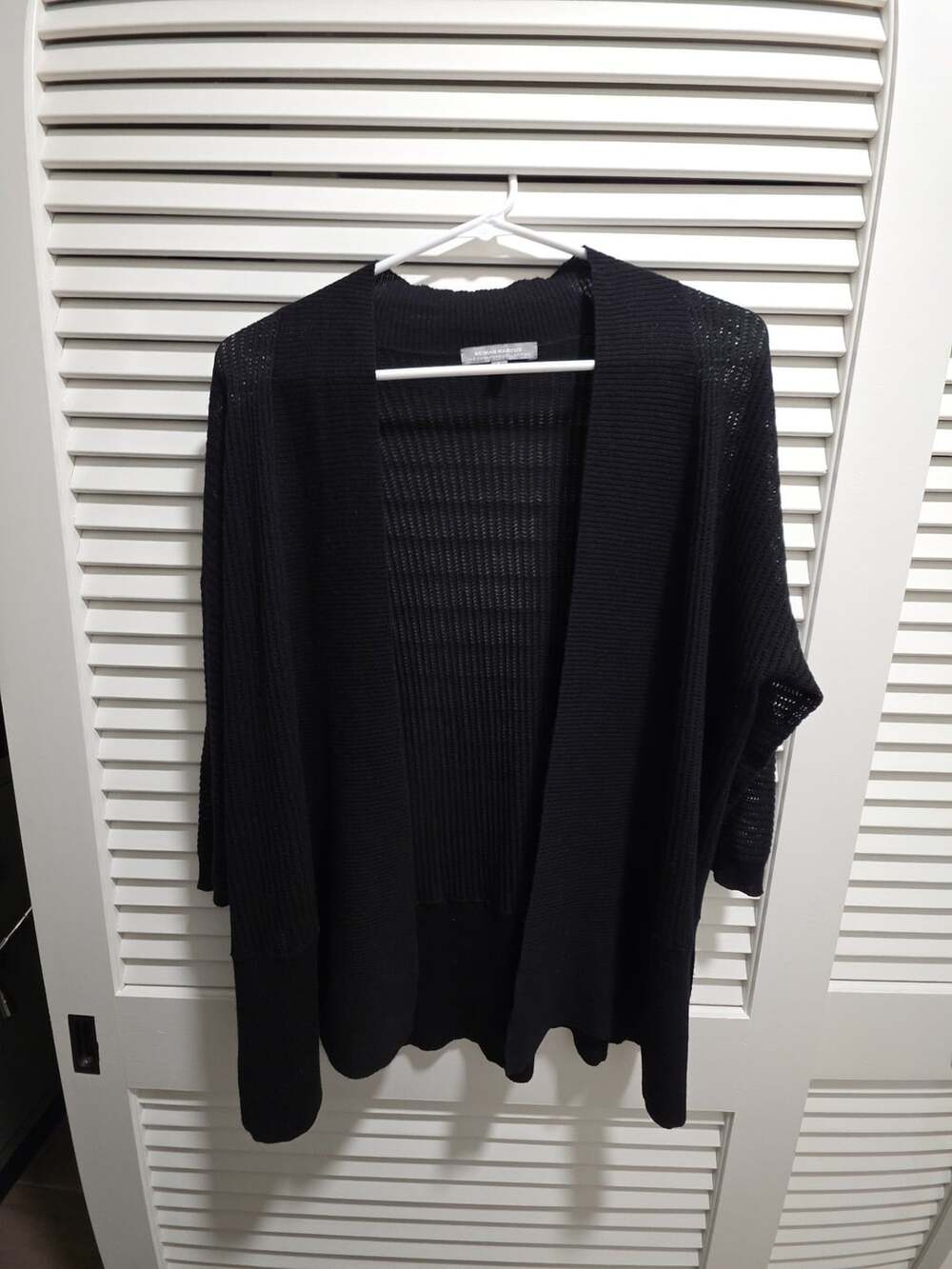 Neiman Marcus The Cashmere Collection Black Open Front Cardigan Size L